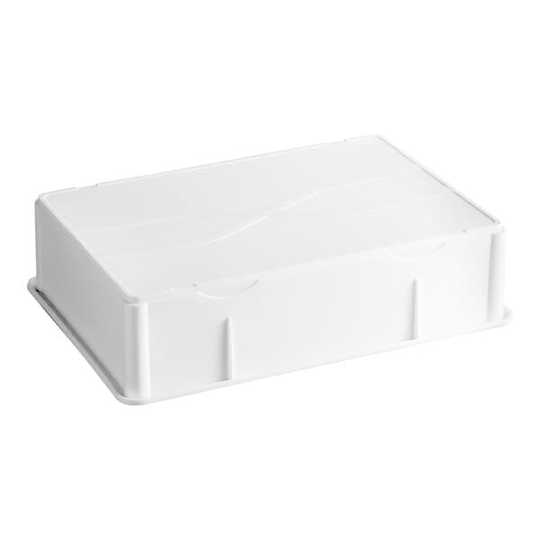 A white heavy-duty polypropylene dough proofing box measuring 18 by 26 by 6 inches.