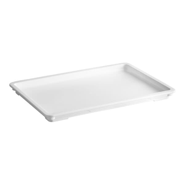 A white rectangular heavy-duty polypropylene lid designed for an 18" x 26" dough proofing box.