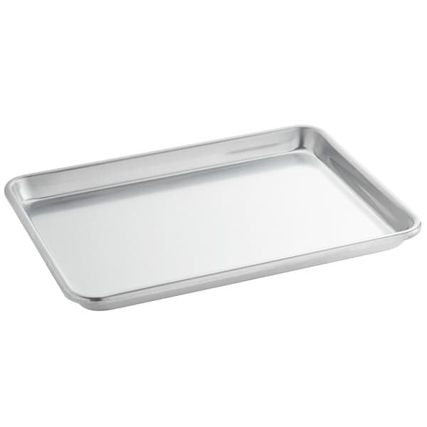 A Baker's Mark heavy-duty silver aluminum bun/sheet pan on a counter.