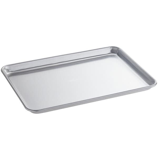 A Baker's Mark heavy-duty wire in rim aluminum bun and sheet pan on a white background.