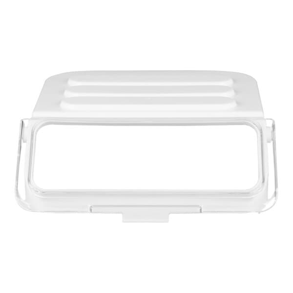 A clear replacement lid for a 2.63 gallon or 40 cup shelf ingredient bin.