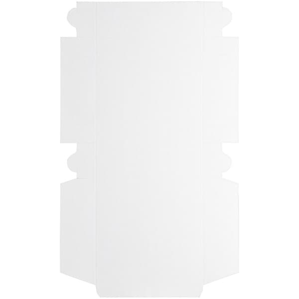 A white rectangular Baker's Mark cake box with a cut out lid.