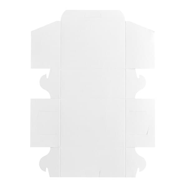 A white rectangular Baker's Mark cake box with a square top.