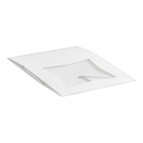 A white bakery box with a clear window on top, designed for packaging pies or baked goods.