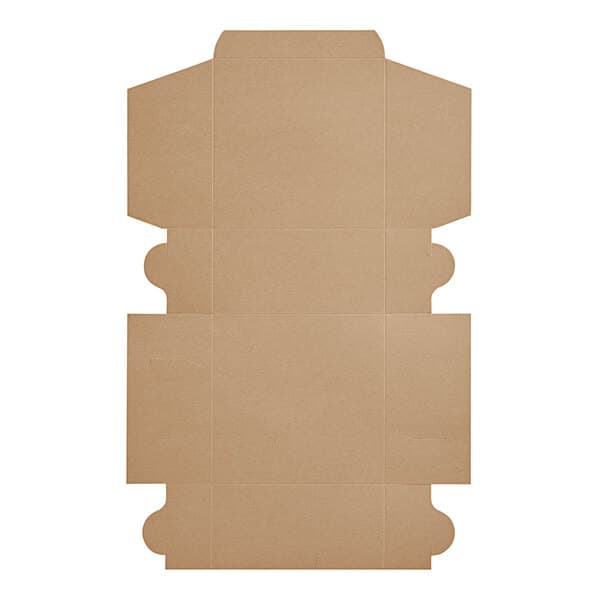 A brown Baker's Mark bakery box with a cut out top.