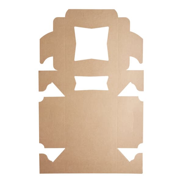 A brown cardboard Baker's Mark bakery box with a window.