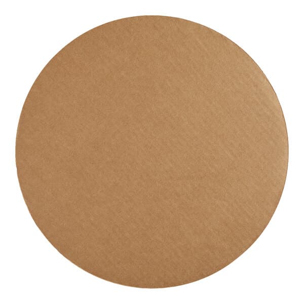 A round, brown corrugated grease-resistant cake circle.