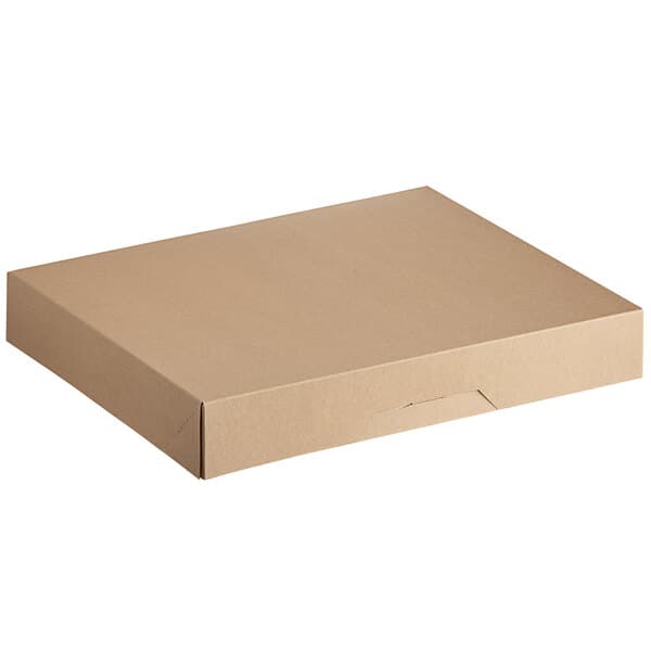 A brown Baker's Mark bakery box with a lid.