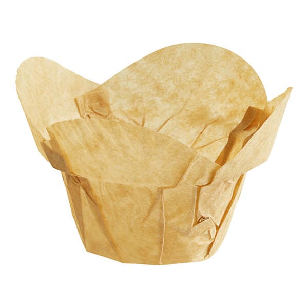 A Baker's Mark brown paper cupcake liner.