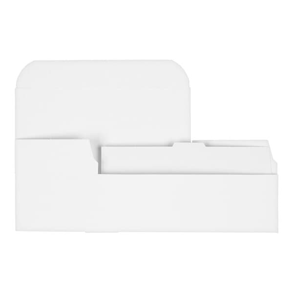A white auto-popup candy box designed to hold 1/2 lb. of treats.