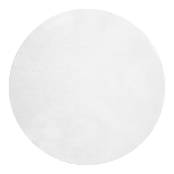 A close-up of a white circle with black dots.