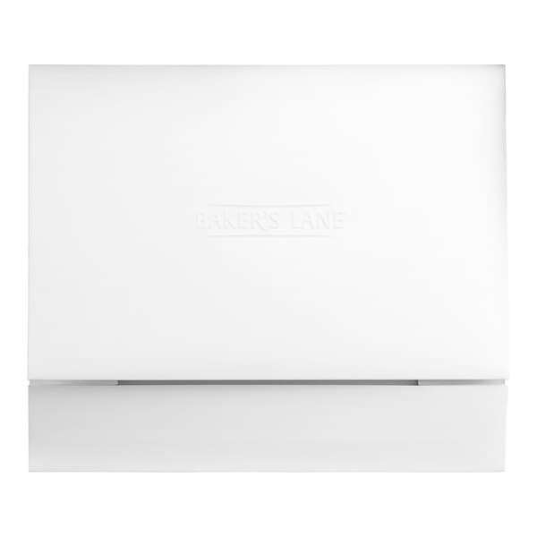 A white rectangular Baker's Lane bakery box with customizable text.