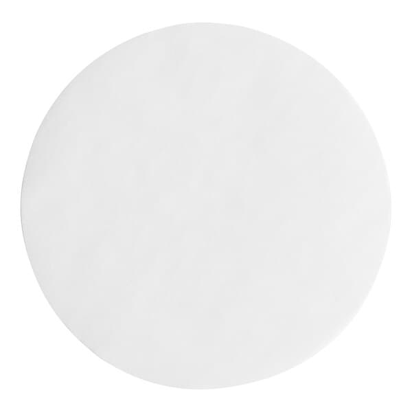 A white circle of Baker's Lane Quilon Coated parchment paper.