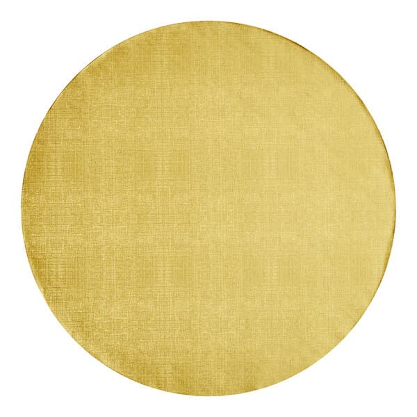 A Baker's Lane gold round cake drum with a white background.