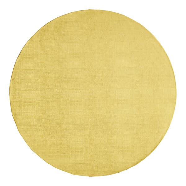A Baker's Lane gold round cake drum.