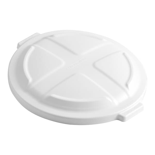 A white round dome lid designed for a 32-gallon ingredient bin.