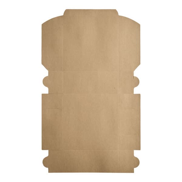 A flat, unfolded kraft paper bakery box designed for cakes or baked goods.