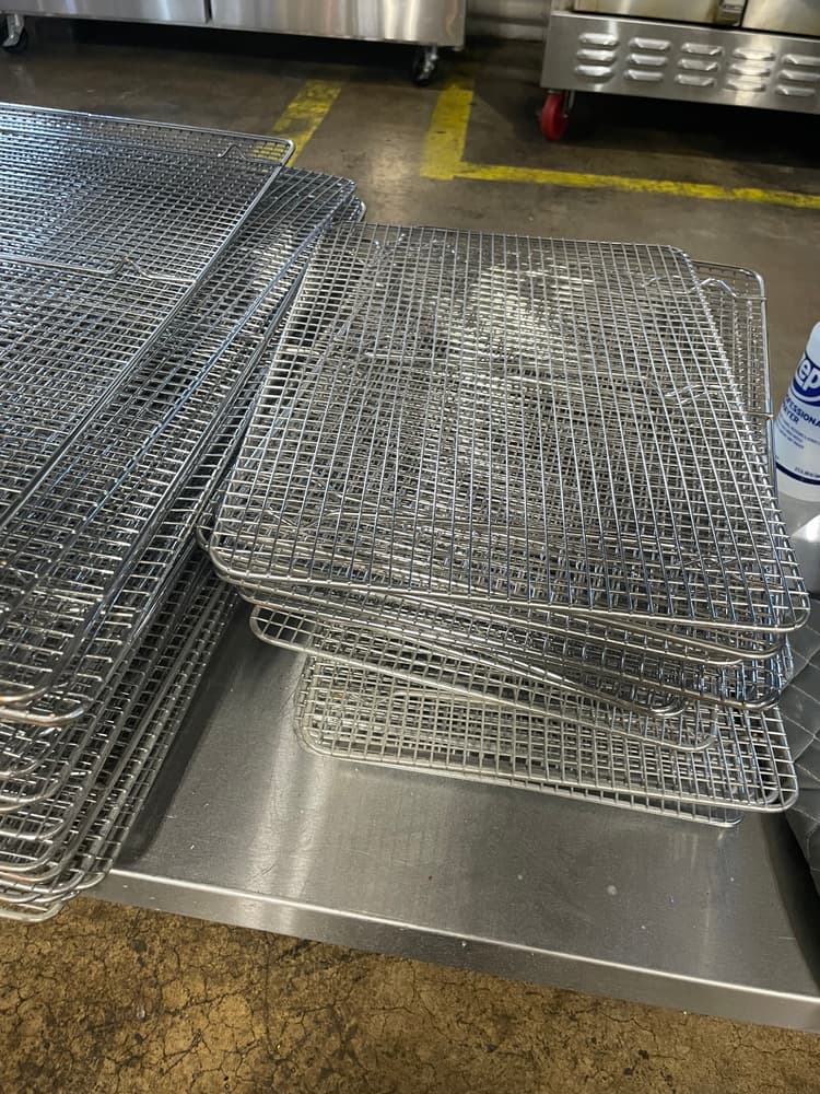 stack of half-sheet racks, ready for use