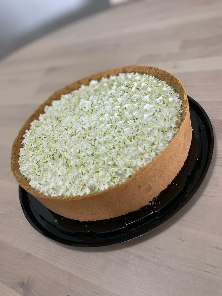 My lime pie made with Baker's Mark 9" x 3" Aluminum Cheesecake Pan with Removable Bottom.